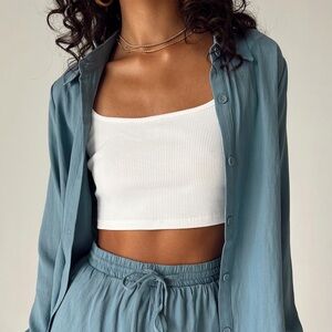 Princess Polly Slate Blue Top